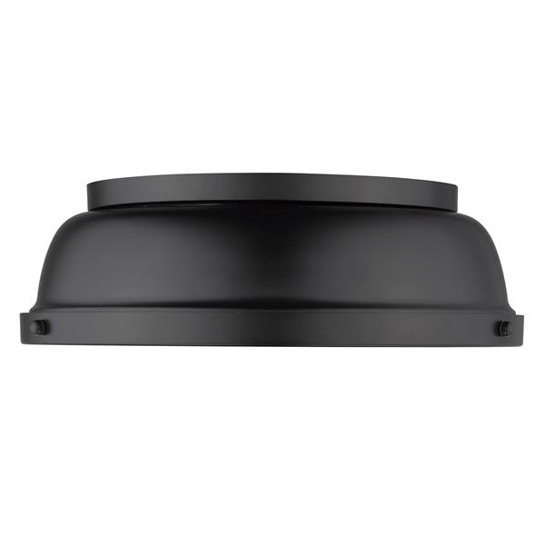 Golden Lighting Duncan 14-in Black Flush Mount Light