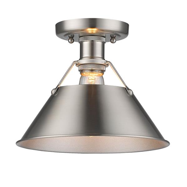 Golden Lighting Orwell PW Flush Mount Light - Pewter