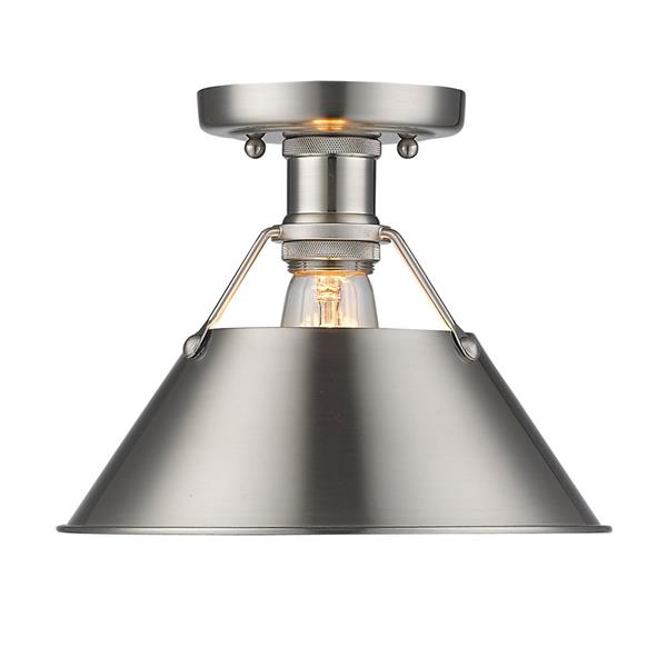 Golden Lighting Orwell PW Flush Mount Light - Pewter