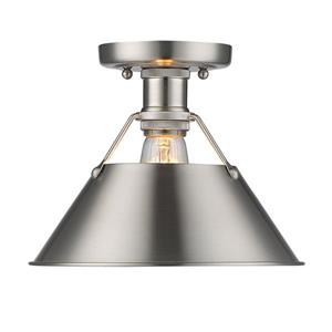 Golden Lighting Orwell PW Flush Mount Light - Pewter