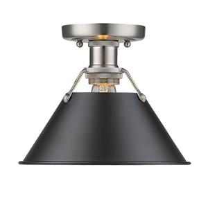 Golden Lighting Orwell PW Flush Mount Light - Pewter/Black