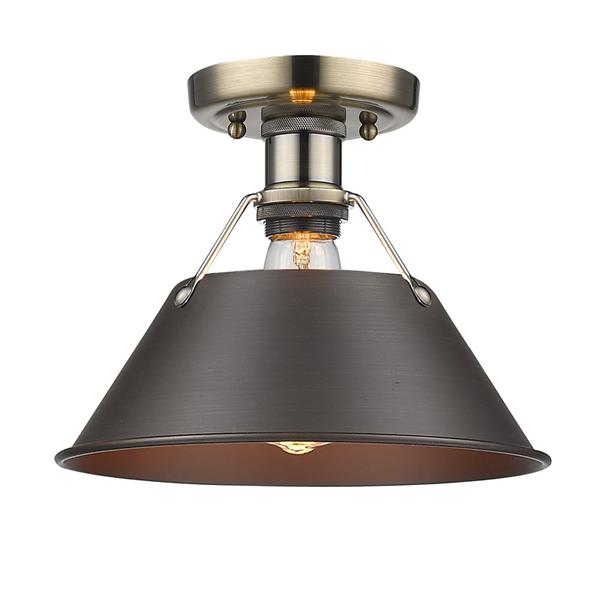 Golden Lighting Orwell AB Flush Mount Light - Aged Brass/Bronze