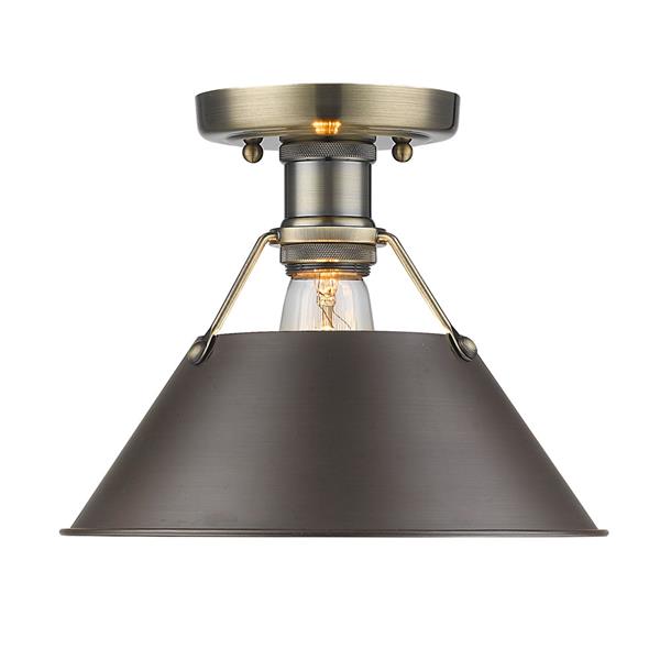 Golden Lighting Orwell AB Flush Mount Light - Aged Brass/Bronze