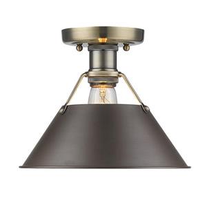 Golden Lighting Orwell AB Flush Mount Light - Aged Brass/Bronze