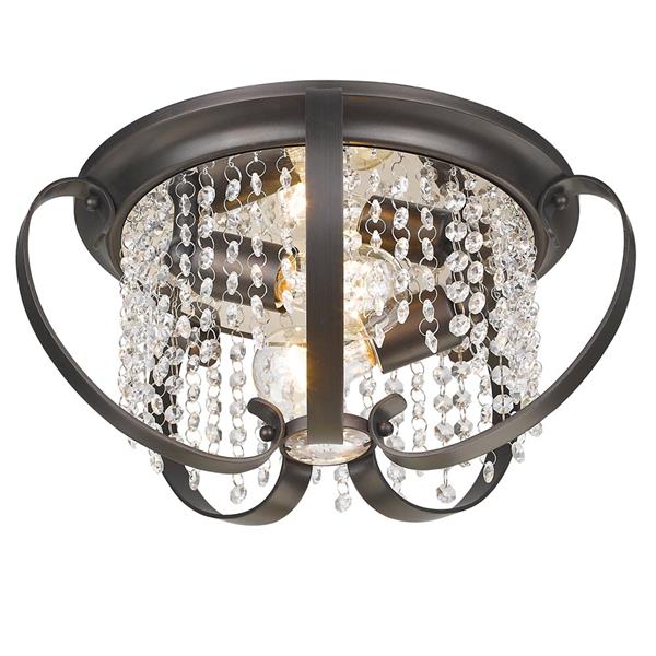 Golden Lighting Ella Flush Mount Light - Bronze