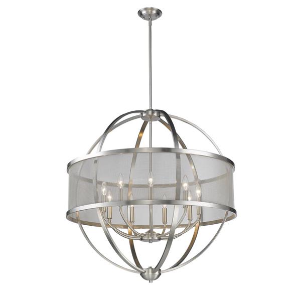 Golden Lighting Colson 9 Light Chandelier With Shade 60w Pewter Rona