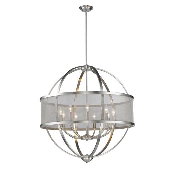 Golden Lighting Colson 9-Light Chandelier with Shade - 60W - Pewter