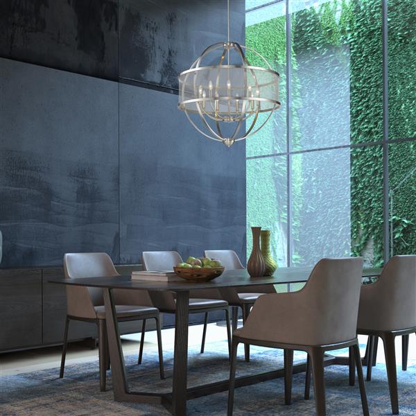 Golden Lighting Colson 9-Light Chandelier with Shade - 60W - Pewter