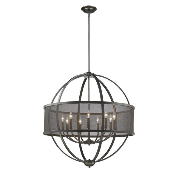 Golden Lighting Colson 9-Light Chandelier with Shade - 60W - Etruscan Bronze