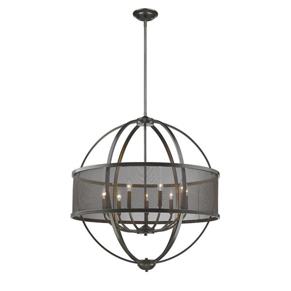 Golden Lighting Colson 9-Light Chandelier with Shade - 60W - Etruscan Bronze