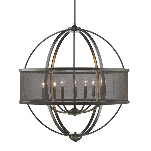 Golden Lighting Colson 9-Light Chandelier with Shade - 60W - Etruscan Bronze