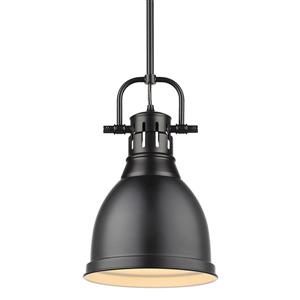 Petit luminaire suspendu Duncan de Golden Lighting noir avec tige