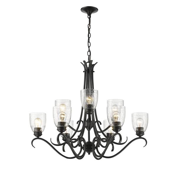 Golden Lighting Parrish 9-Light Chandelier - 60W - Black