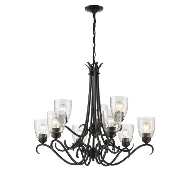 Golden Lighting Parrish 9-Light Chandelier - 60W - Black