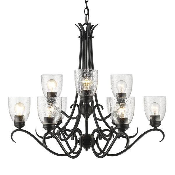 Golden Lighting Parrish 9-Light Chandelier - 60W - Black