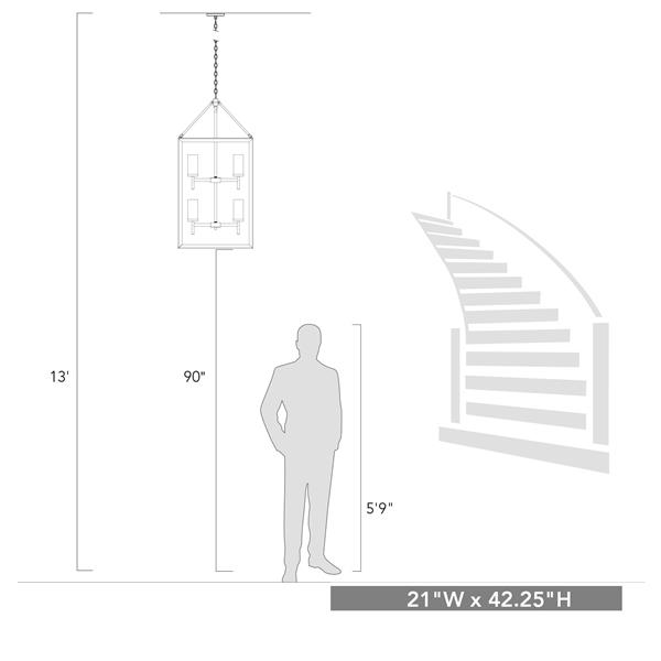 Golden Lighting Smyth 8 -Light Pendant Light - 60W - Gunmetal Bronze