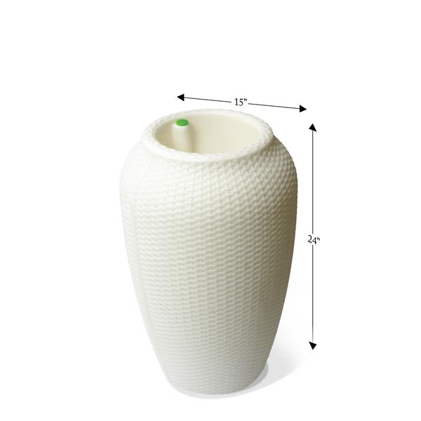 Algreen Products Wicker Self-Watering Planter - 24-in x 15.5-in - White