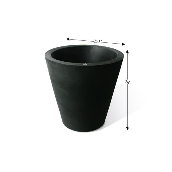 Algreen Products Olympus Self-Watering Planter - 26-in x 26-in - Black