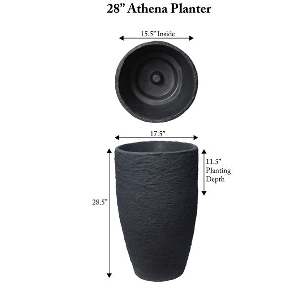 Algreen Products Athena Self-Watering Planter - 28.5-in x 17.5-in - Black