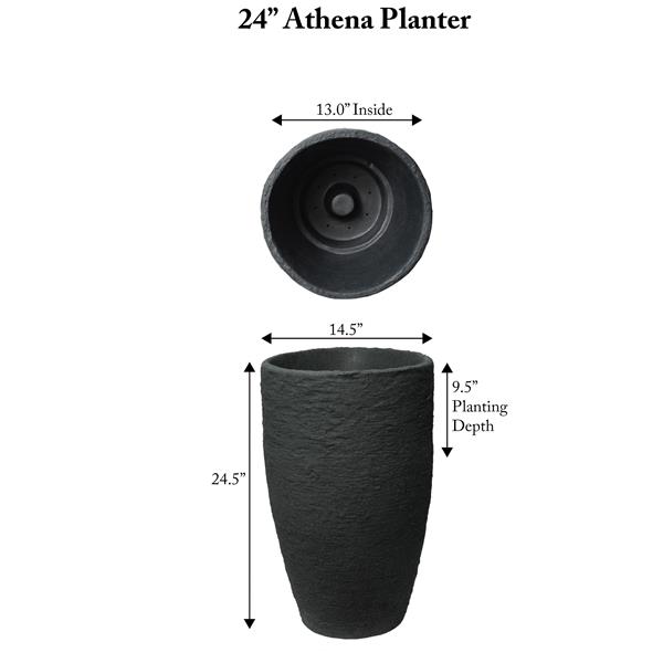 Algreen Products Athena Self-Watering Planter - 24-in x 15-in - Black