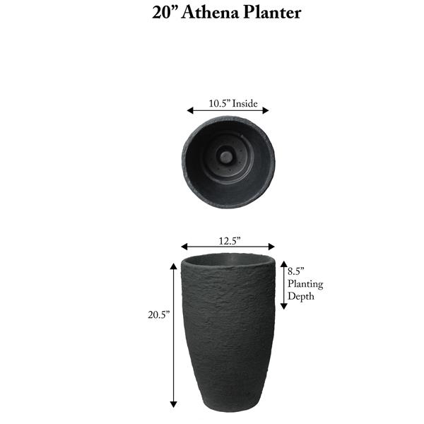 Algreen Products Athena Self-Watering Planter - 20-in x 12.6-in - Black