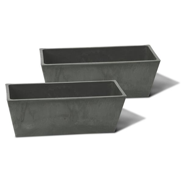 Algreen Products Valencia Windowsill Planters - 14-in x 5.5-in - Slate - 2 pcs