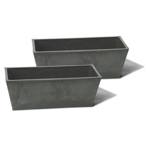 Algreen Products Valencia Windowsill Planters - 14-in x 5.5-in - Slate - 2 pcs