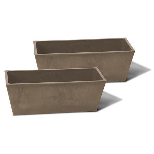 Algreen Products Valencia Windowsill Planters - 14-in x 5.5-in - Taupe - 2 pcs