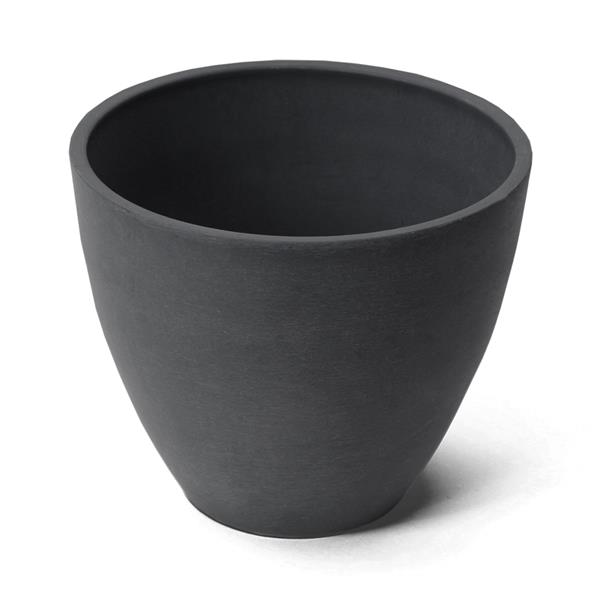 Algreen Products Valencia Round Planter - 10-in x 8.3-in - Charcoal