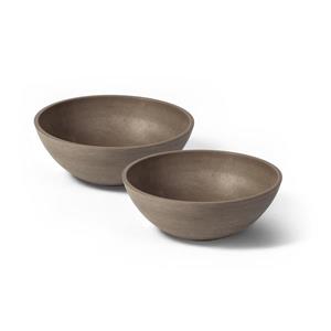 Algreen Products Valencia Bowl Planters - 12" x 4.75" - Taupe - 2 pcs