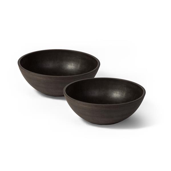 Algreen Products Valencia Bowl Planters - 12-in x 4.75-in - Chocolate - 2 pcs