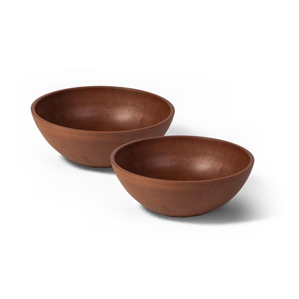 Algreen Products Valencia Bowl Planters - 10-in x 3.75-in - Terracotta - 2 pcs