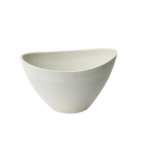 Algreen Products Valencia Bowl Planter - 16-in x 10-in - Composite - White