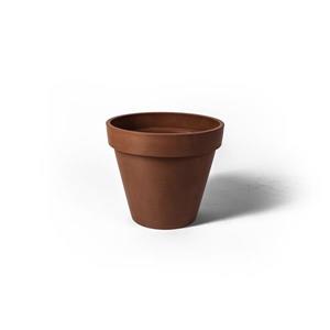 Algreen Products Valencia Round Planter - 14-in x 12-in - Composite - Terracotta