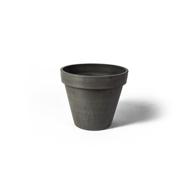 Algreen Products Valencia Round Planter - 14-in x 12-in - Composite - Charcoal