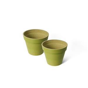 Algreen Products Valencia Round Planters - 10" x 8" - Green - 2 pcs