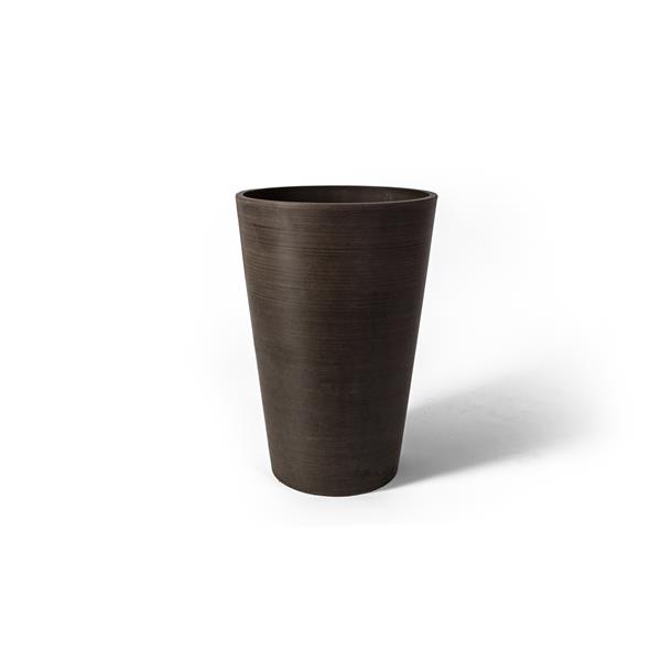 Algreen Products Valencia Round Planter with shelf - 16-in x 24-in - Chocolate