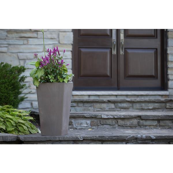 Algreen Products Valencia Square Planter - 16-in x 32-in - Composite - Taupe