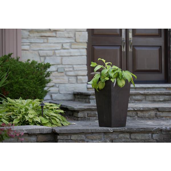 Algreen Products Valencia Square Planter - 16-in x 32-in - Composite - Chocolate