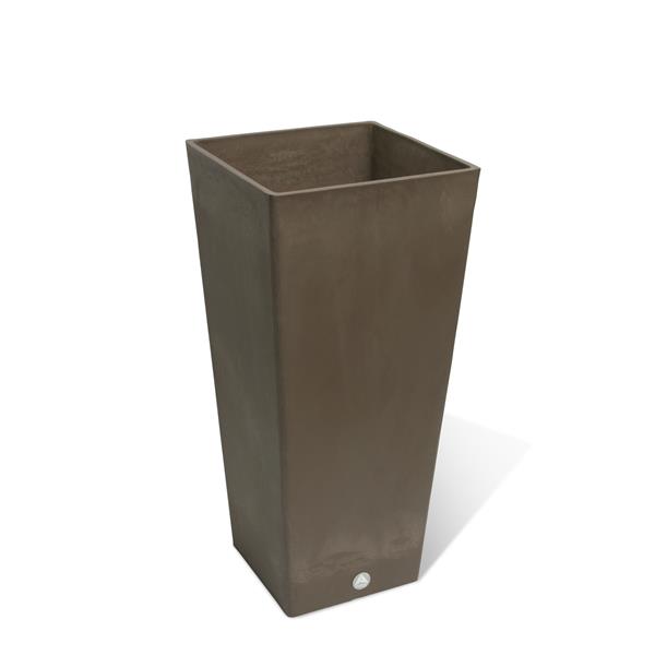 Algreen Products Valencia Square Planter - 13-in x 28-in - Composite - Taupe