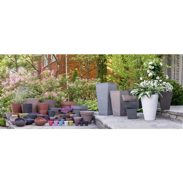 Algreen Products Valencia Square Planter - 14-in x 24-in - Composite - Gray