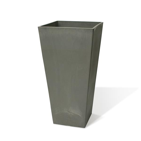 Algreen Products Valencia Square Planter - 14-in x 24-in - Composite - Gray