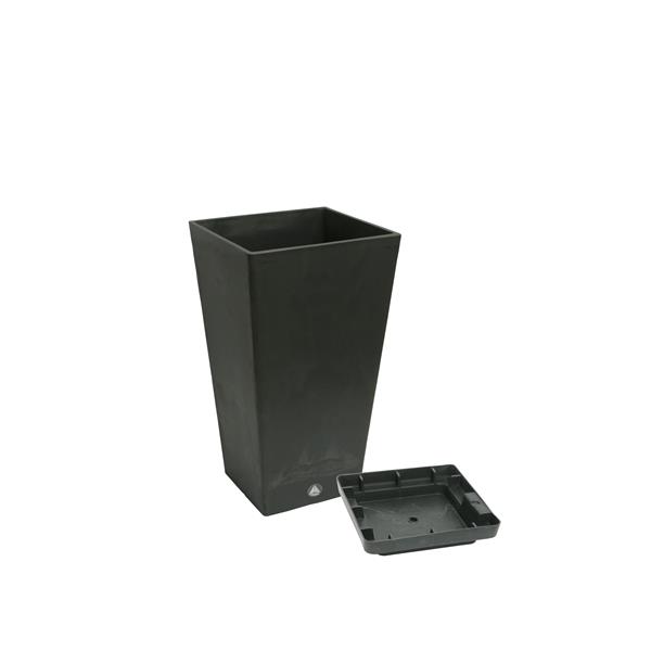 Algreen Products Valencia Square Planter - 14-in x 24-in - Composite - Slate