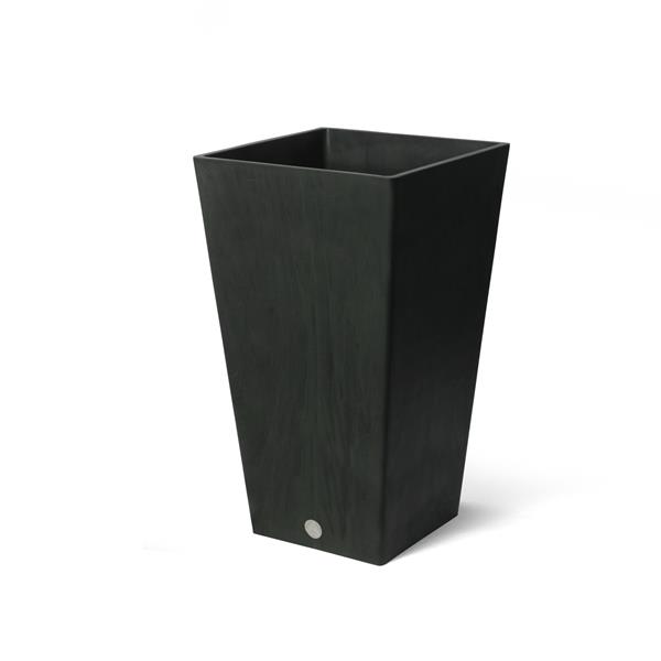 Algreen Products Valencia Square Planter - 14-in x 24-in - Composite - Black