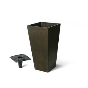 Algreen Products Valencia Square Planter with Tray - 10-in x 20-in - Chocolate