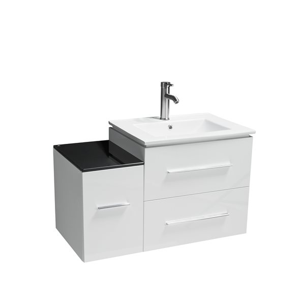 GEF Hadley Vanity with Porcelain Top, 36-in White