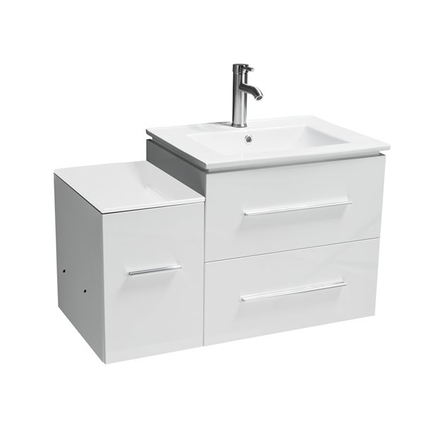 GEF Hadley Vanity with Porcelain Top, 36-in White