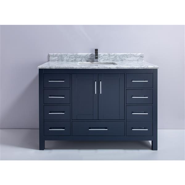 Gef Willow Vanity With Carrara Marble Top 48 In Royalblue Cm48rbc Ctc Rona Willow Vanity With Carrara Marble Top, 48 White Vanity With Carrara Marble Top
