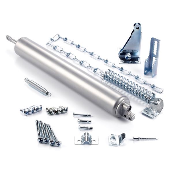 Ideal Security Heavy Door Closer with Chain and Bracket - Aluminum - Silver