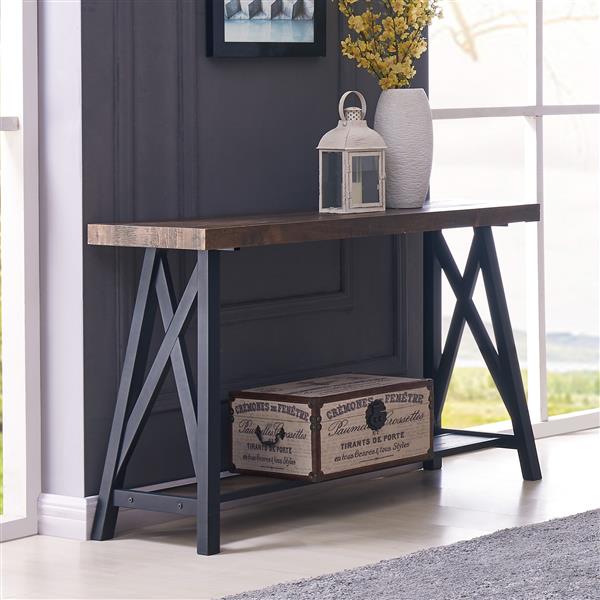 Worldwide Home Furnishings Console Table - 48-in x 30-in - Wood Veneer - Brown